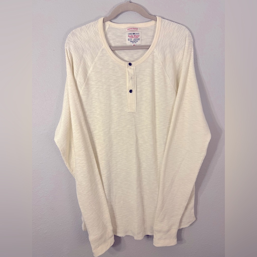 Men’s Lucky Brand Waffle Thermal PullOver Shirt. Size: XXL